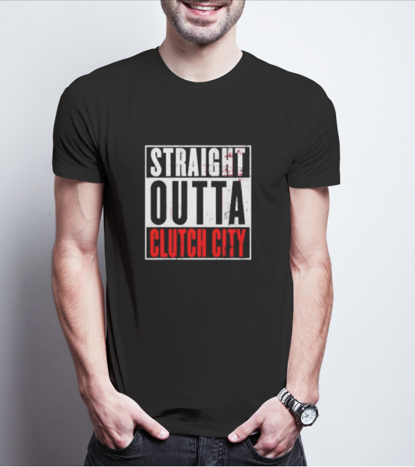Straight Outta Clutch City Vintage Bold Lettering T-Shirt