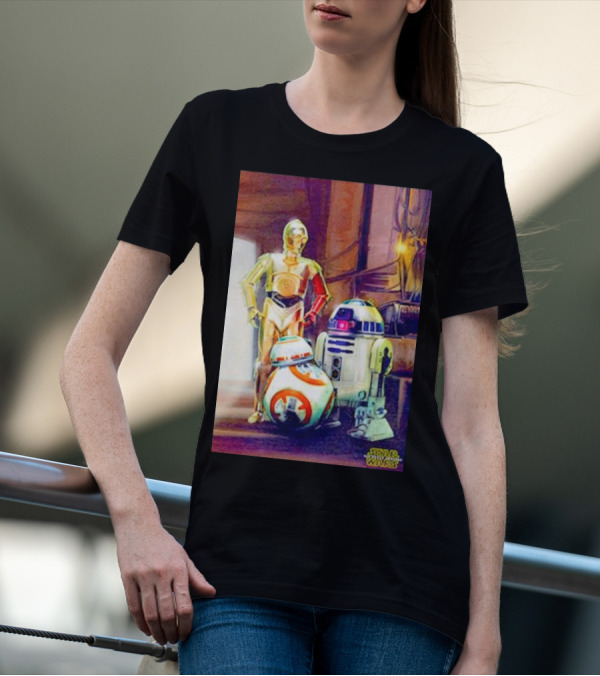Three Droids C-3PO R2-D2 BB-8 Star Wars The Force Awakens T-Shirt