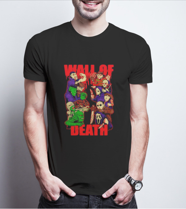Wall Of Death Monster Horror Icons Collage T-Shirt