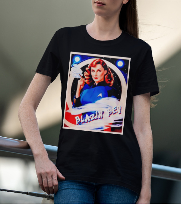 Blazin' Bev Retro Space Pioneer With Star Emblem T-Shirt