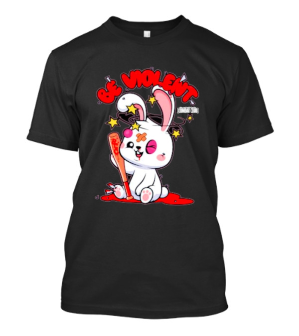 Blackpool Combat Club Be Violent Bunny With Bat T-Shirt