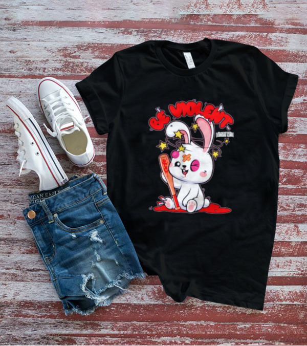 Blackpool Combat Club Be Violent Bunny With Bat T-Shirt