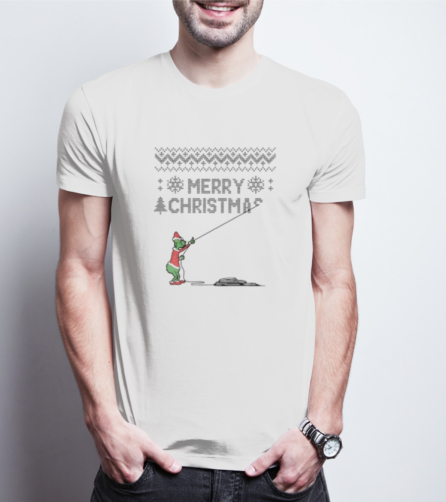 Funny Grinch Merry Christmas Santa Vibe Ugly T-Shirt