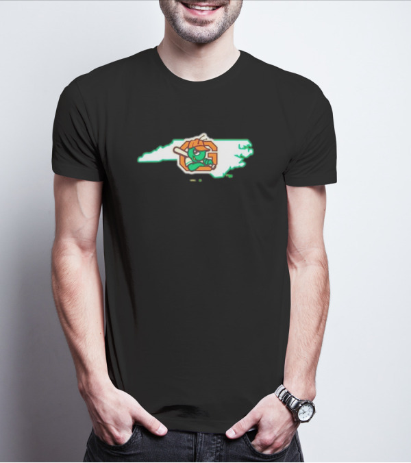 Greensboro Grasshoppers 2024 North Carolina Vantage Stat Logo Baseball T-Shirt