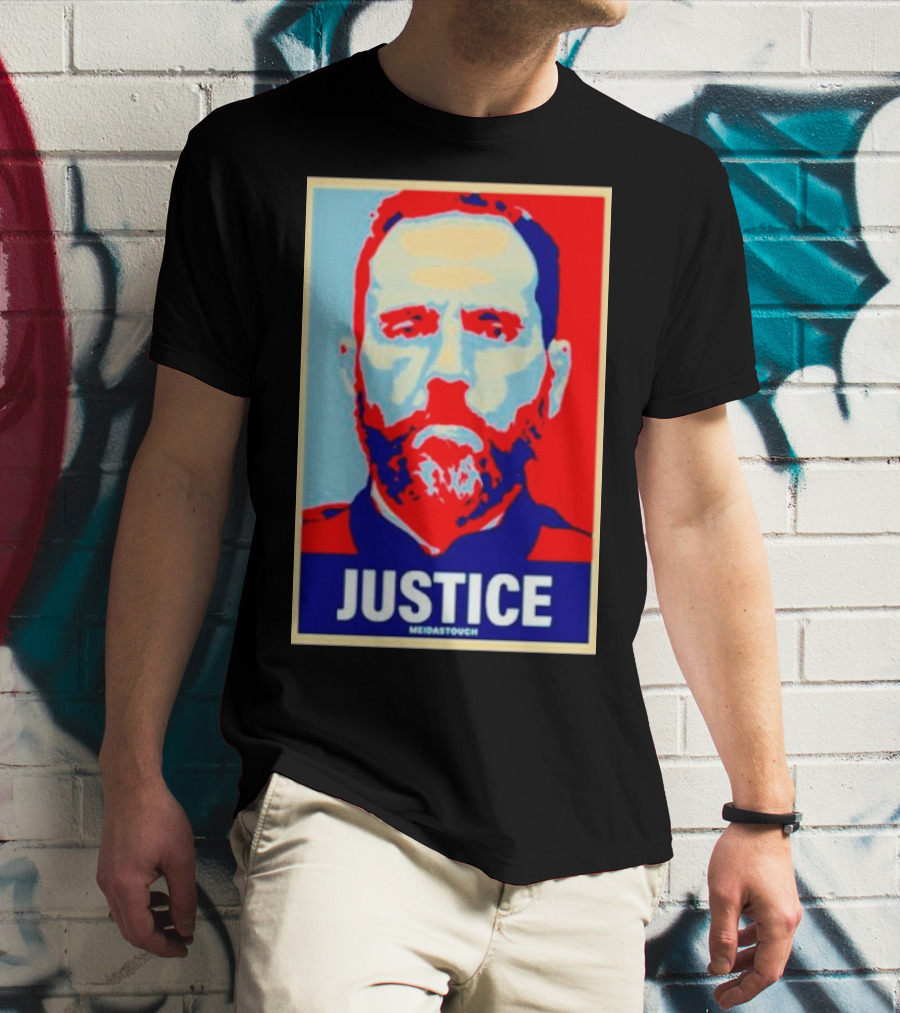 Justice Poster Style Image With MediasTouch Text T-Shirt