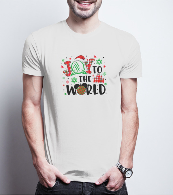 Joy To The World Disney Castle Mickey Epcot Holiday T-Shirt