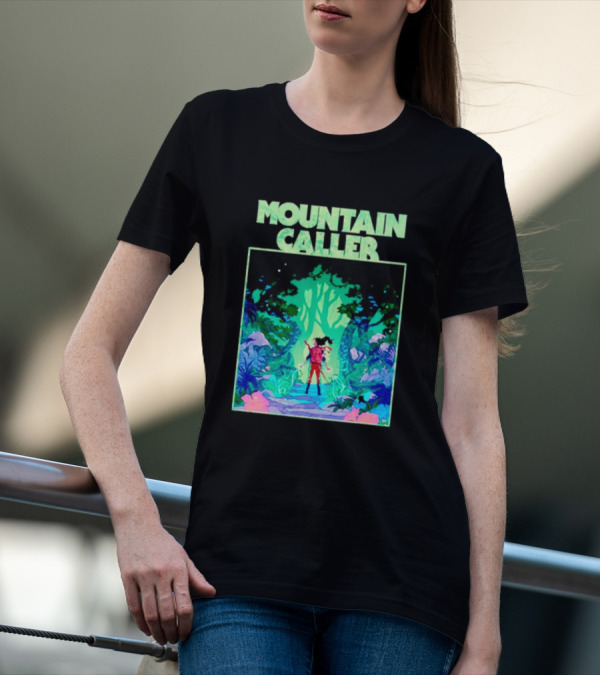 Mountain Caller Green Leaves Enchanted Forest Explorer T-Shirt