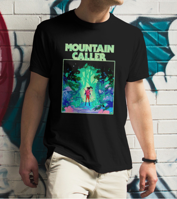 Mountain Caller Green Leaves Enchanted Forest Explorer T-Shirt