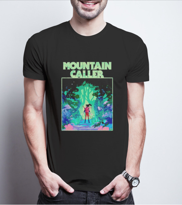 Mountain Caller Green Leaves Enchanted Forest Explorer T-Shirt