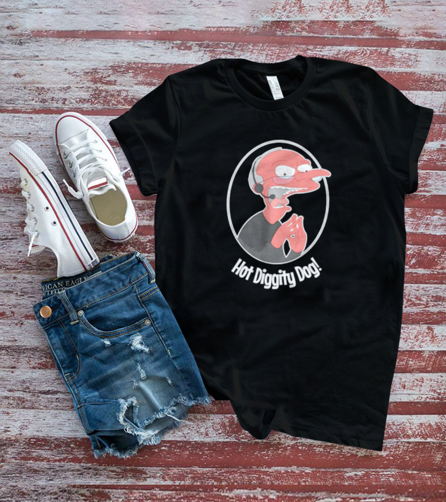 Hot Diggity Dog Mr. Brennan Cartoon Character Iconic T-Shirt