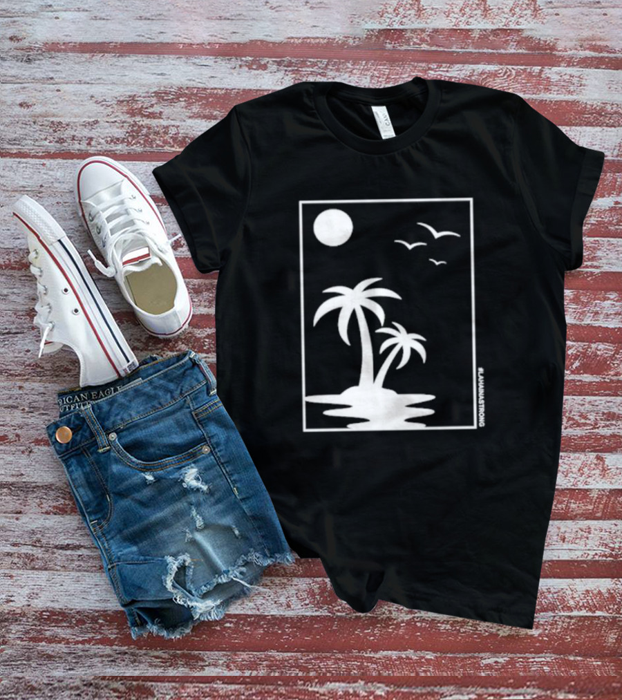 Not Enough Nelsons Lahaina Strong Palm Trees And Birds Scene T-Shirt