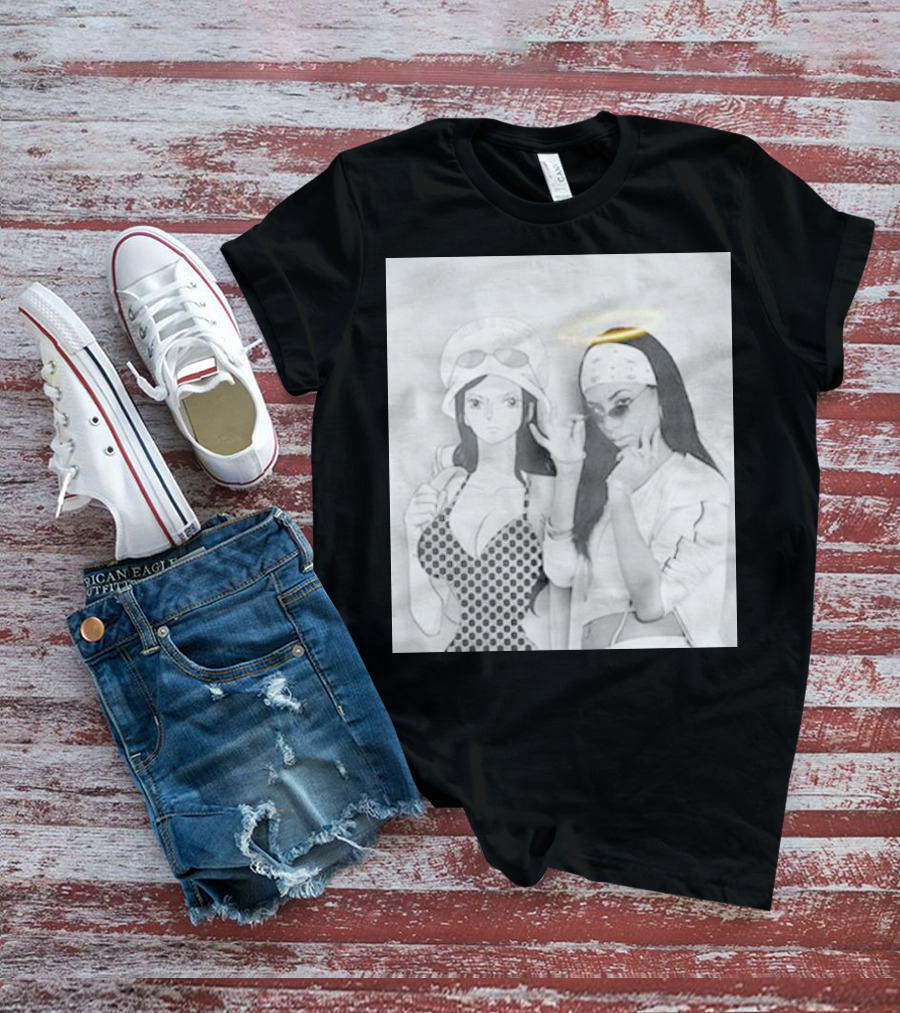 Aaliyah X Nico Robin One Piece Halo Bandana Duo T-Shirt