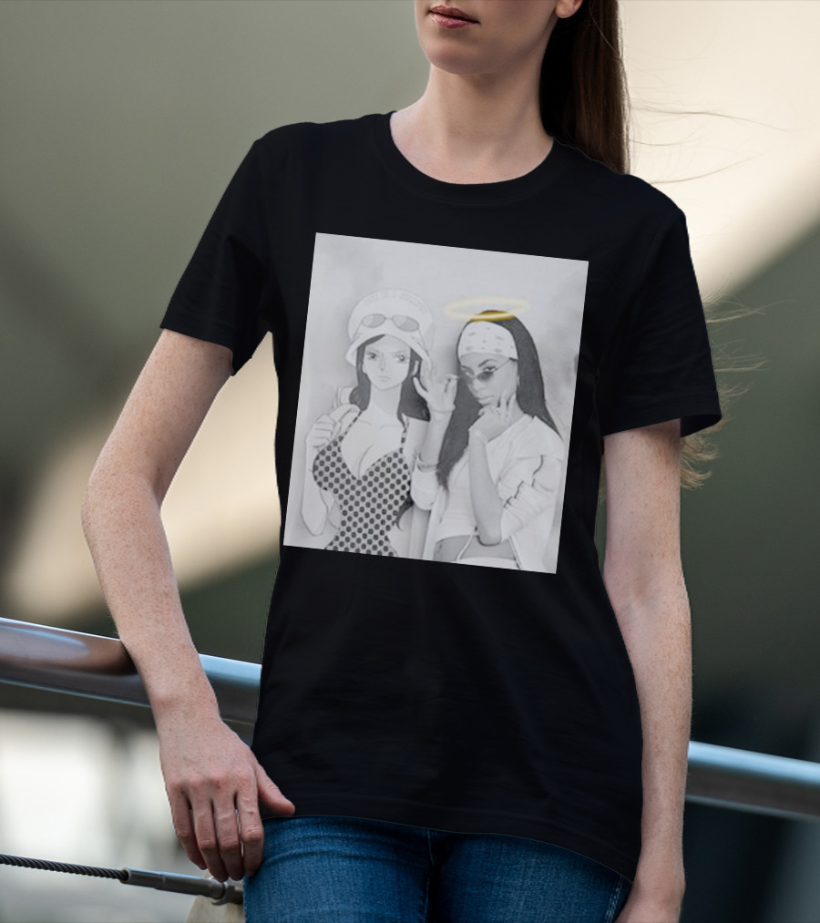 Aaliyah X Nico Robin One Piece Halo Bandana Duo T-Shirt