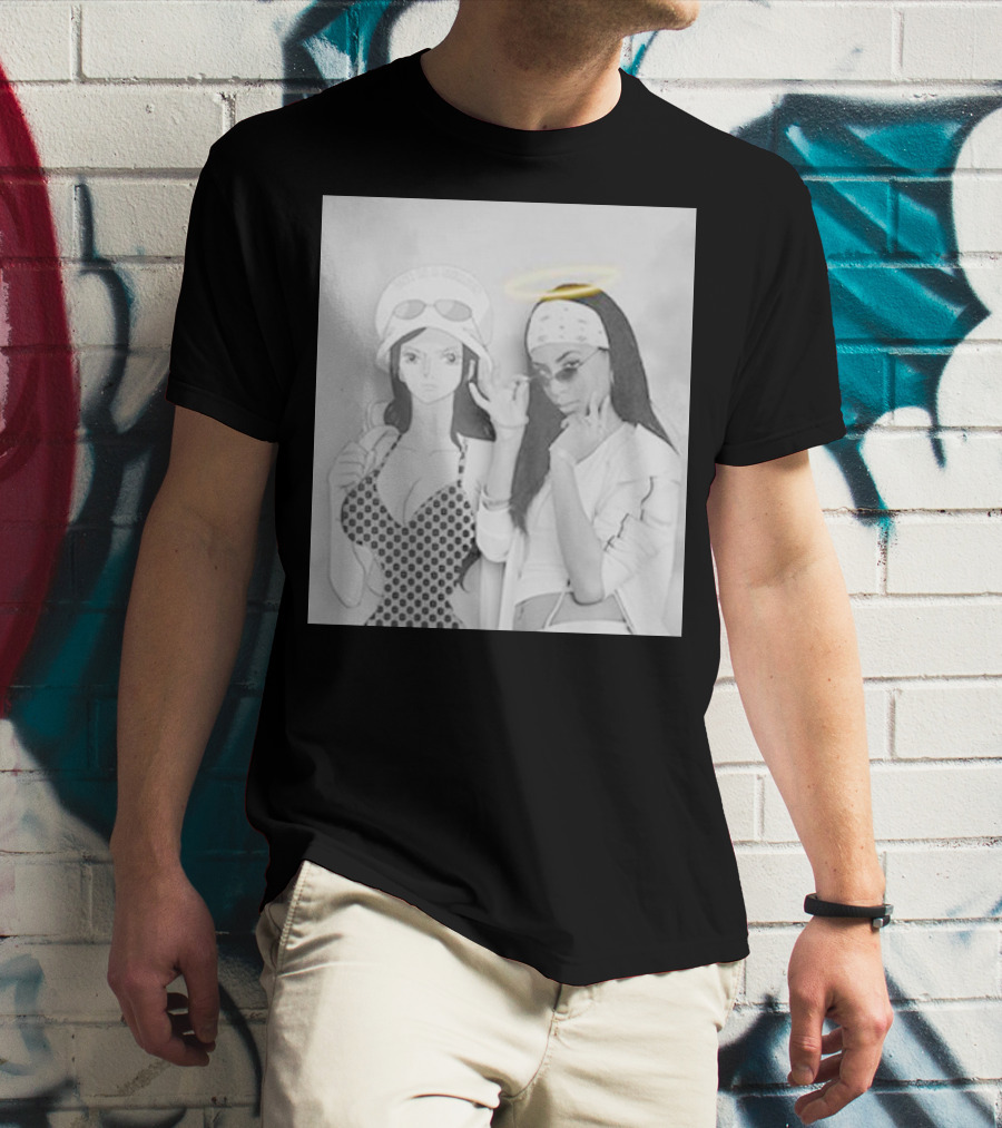 Aaliyah X Nico Robin One Piece Halo Bandana Duo T-Shirt