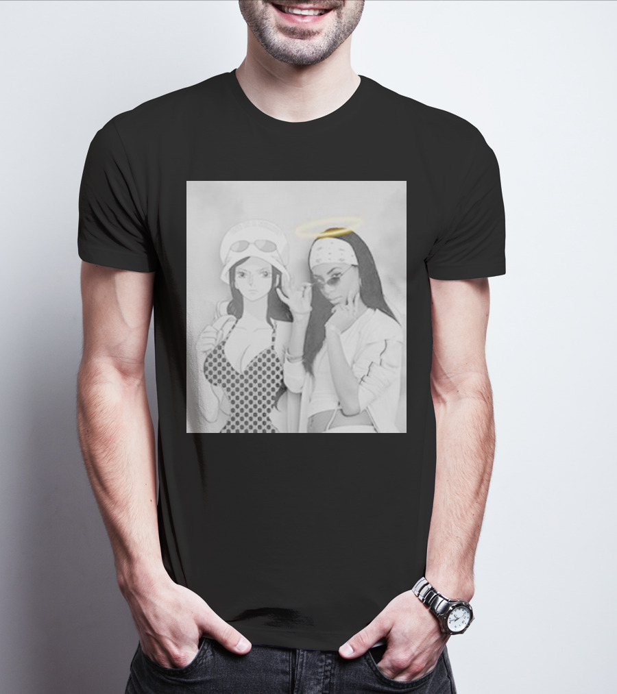 Aaliyah X Nico Robin One Piece Halo Bandana Duo T-Shirt