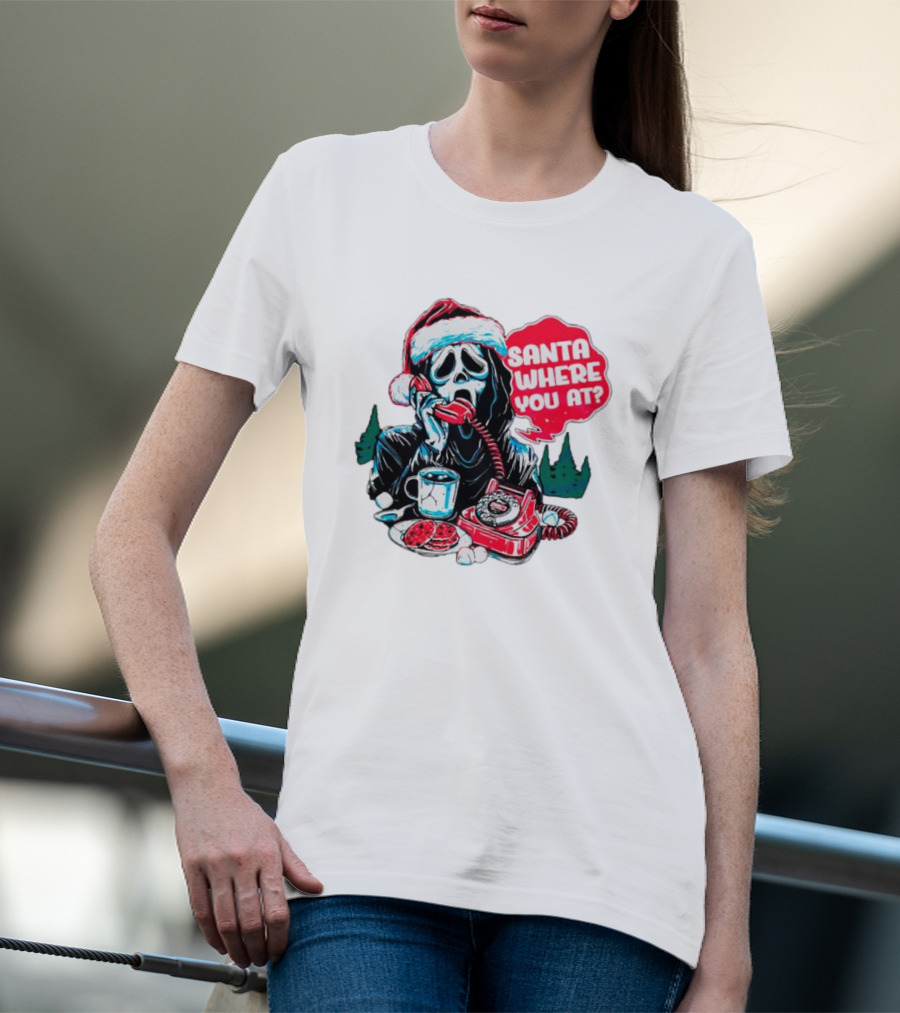 Ghost Face Santa Where You At? T-Shirt