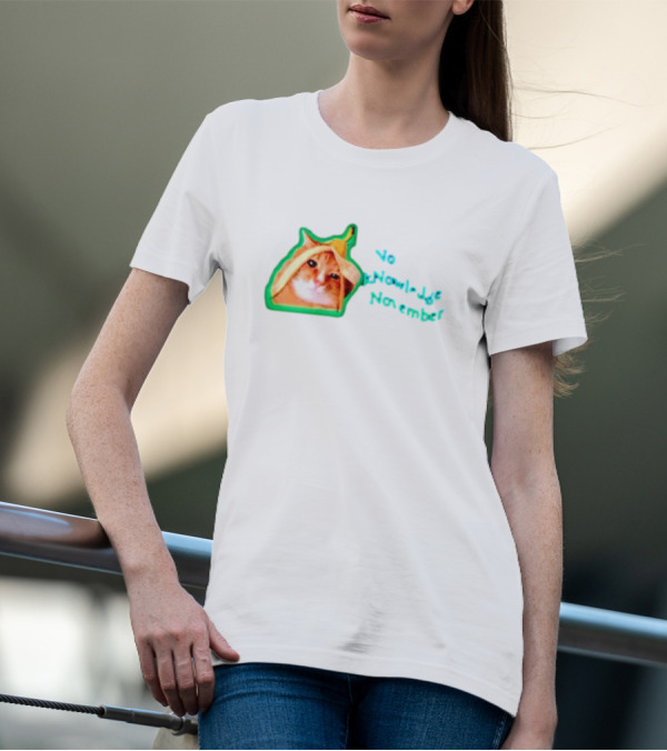No KNowledge November Cat Banana Meme T-Shirt