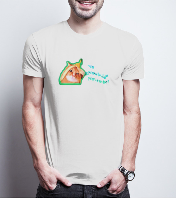 No KNowledge November Cat Banana Meme T-Shirt