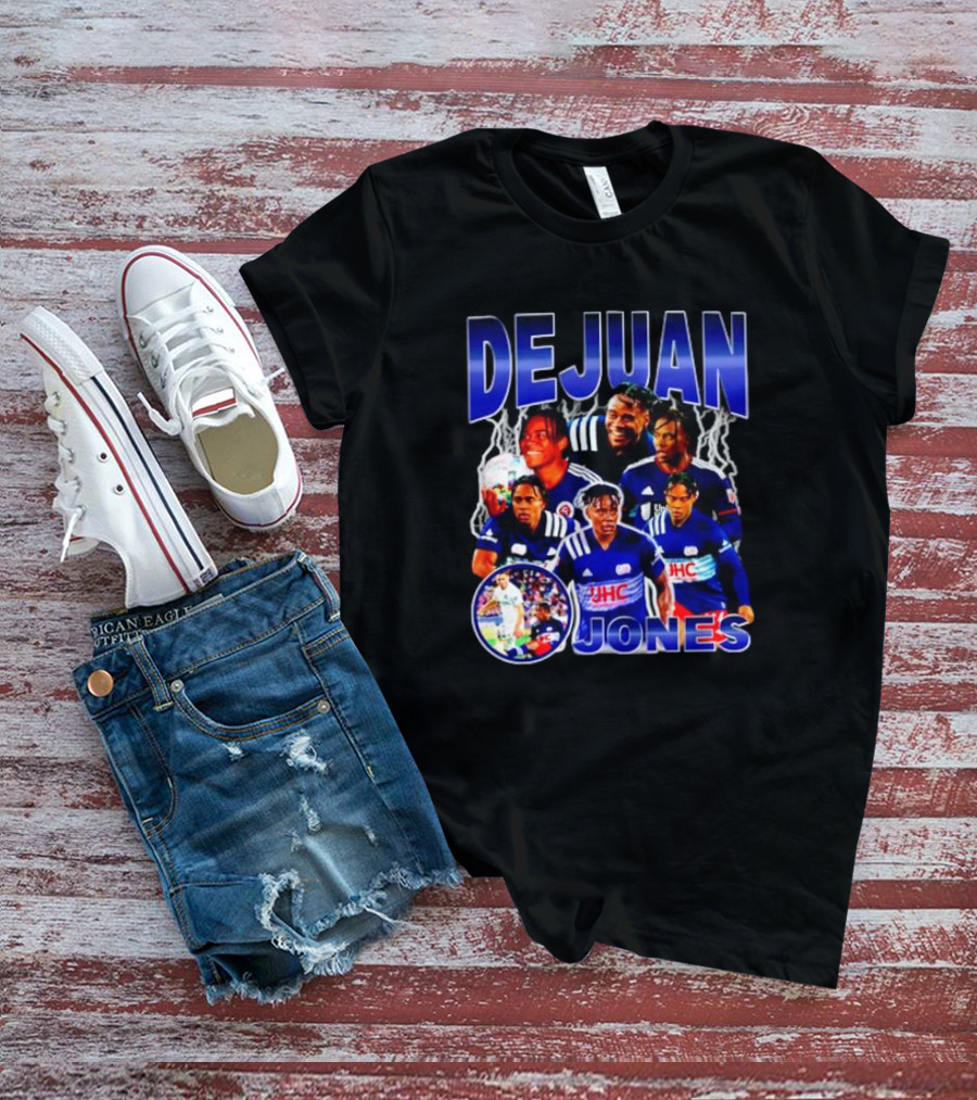DEJUAN JONES Soccer Bootleg With JHC Logo And Lightning Background T-Shirt