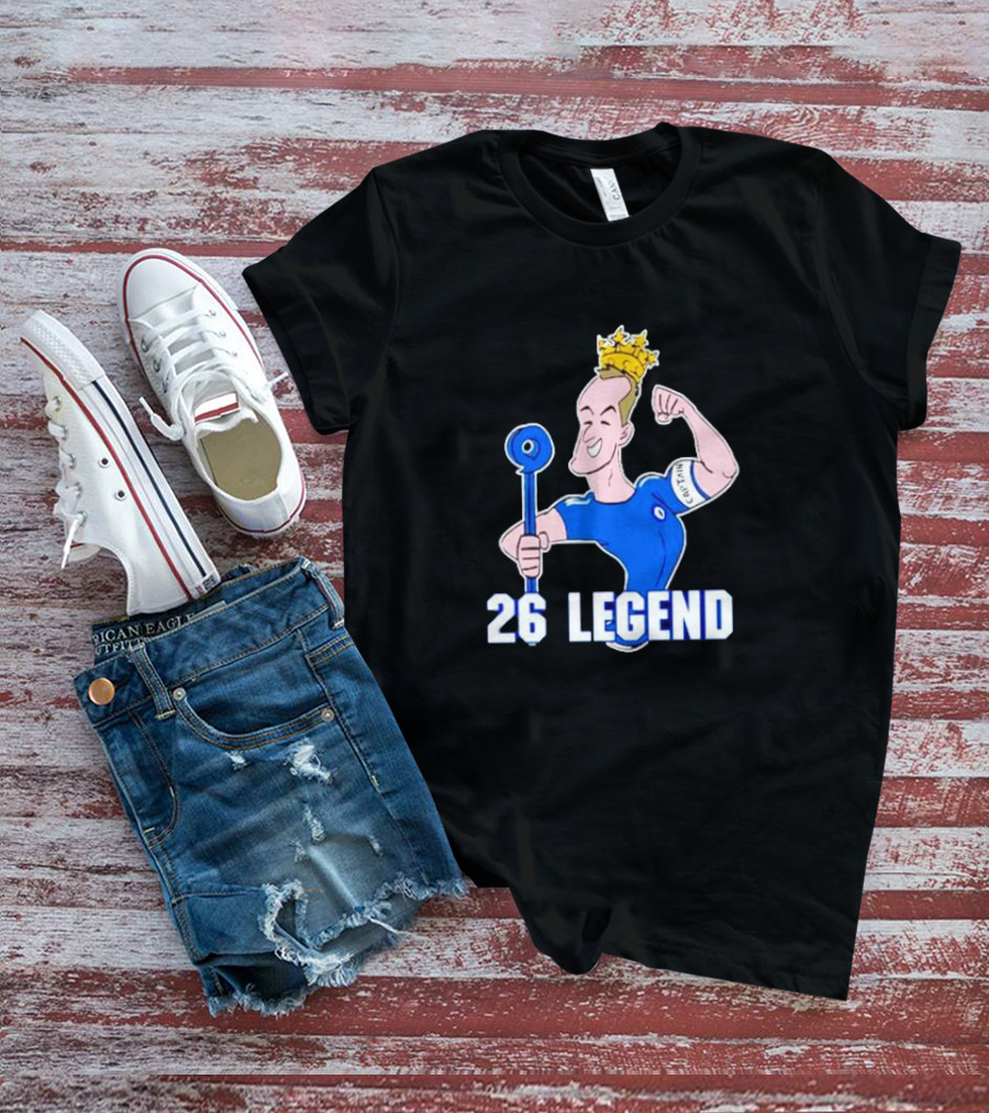 26 Legend Cartoon Crowned Football Captain T-Shirt