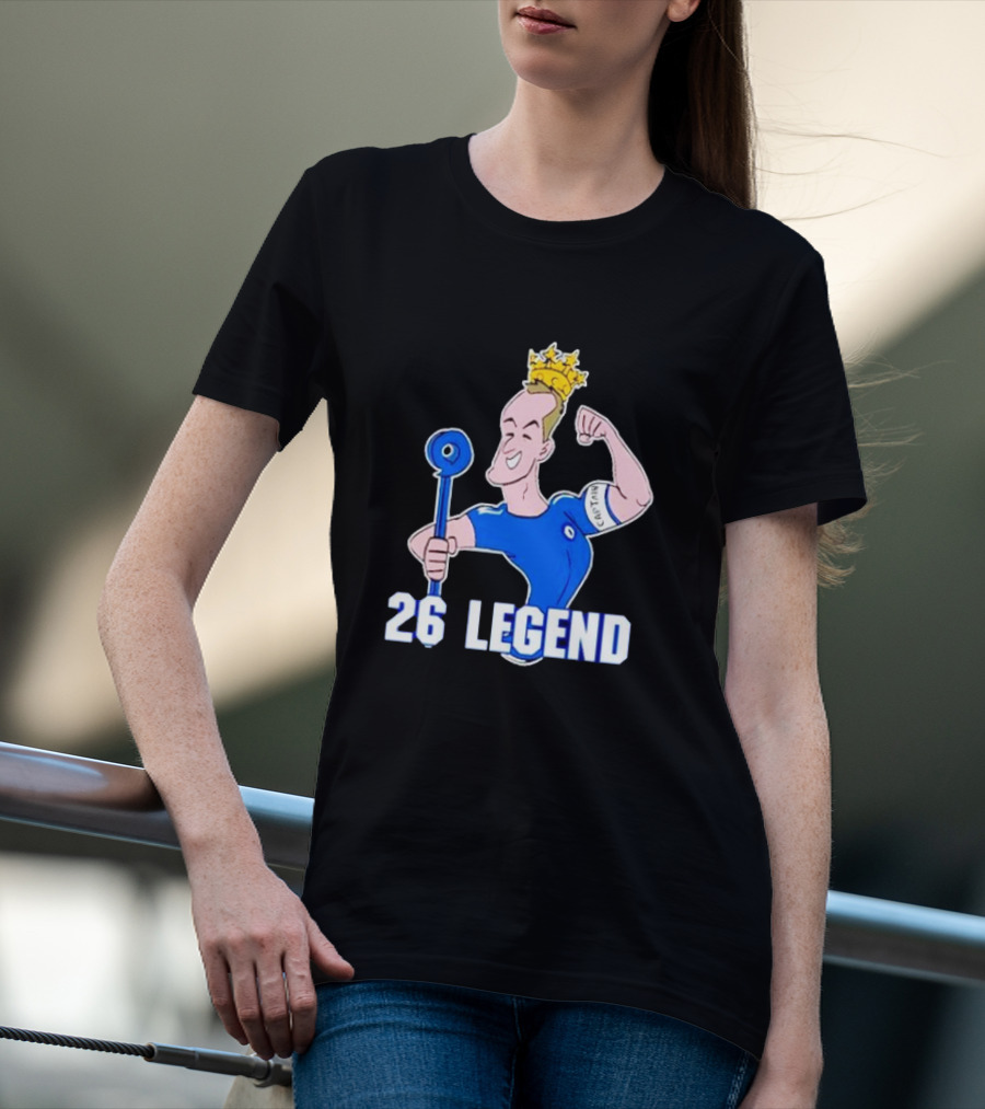26 Legend Cartoon Crowned Football Captain T-Shirt