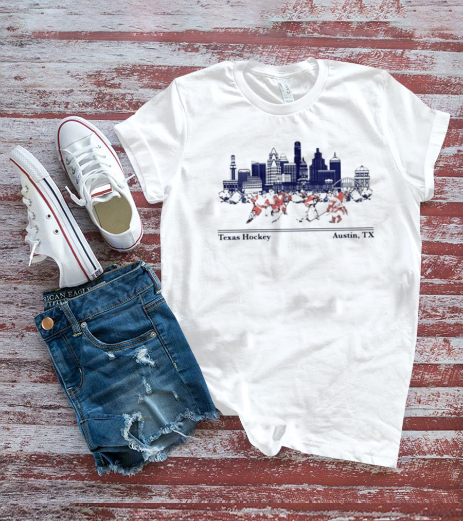 Texas Longhorns Hockey Austin TX Skyline T-Shirt