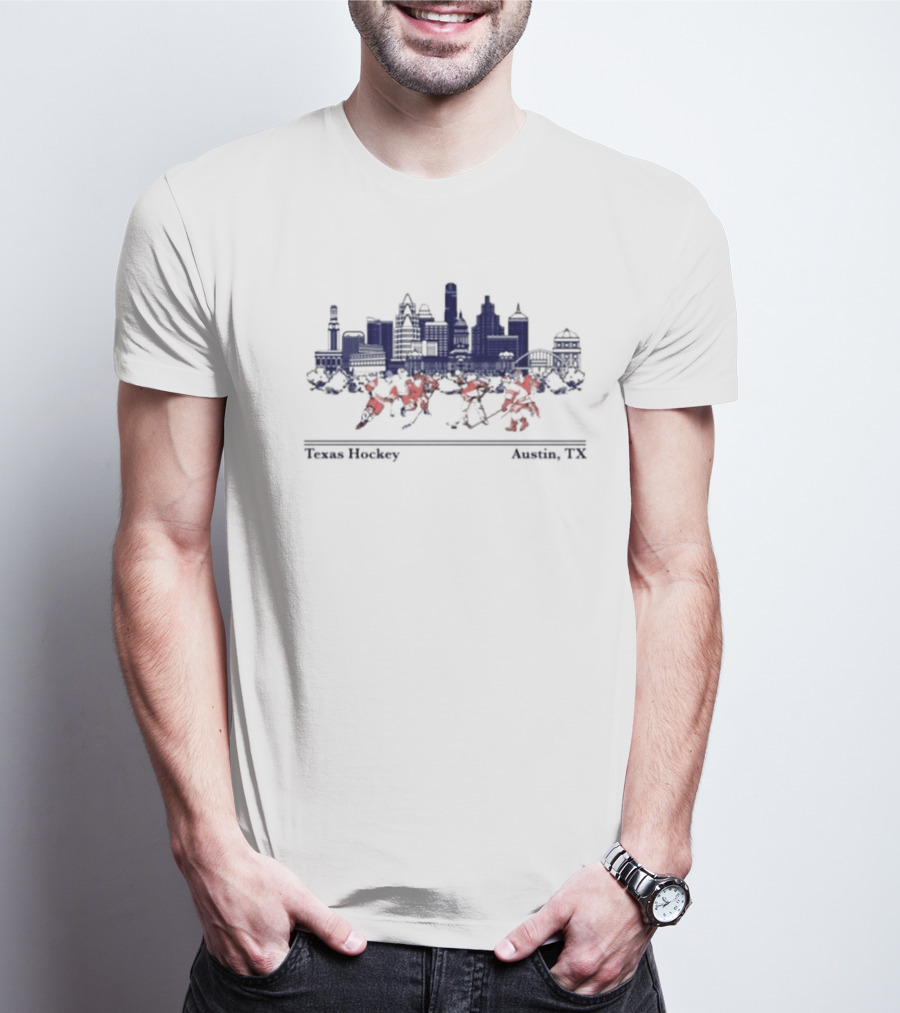 Texas Longhorns Hockey Austin TX Skyline T-Shirt