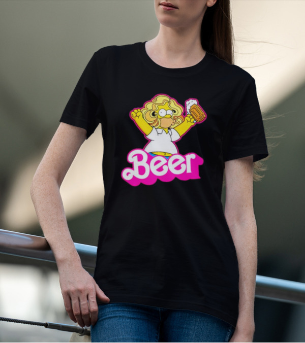 Beerbie Homer Simpson Beer Barbie T-Shirt