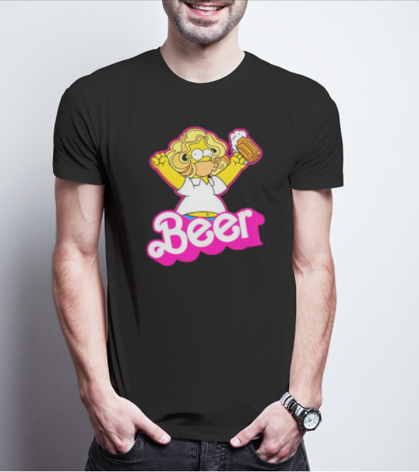 Beerbie Homer Simpson Beer Barbie T-Shirt