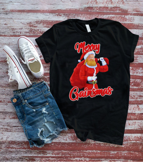 Merry Gainsmas Fitness Santa Bodybuilder T-Shirt