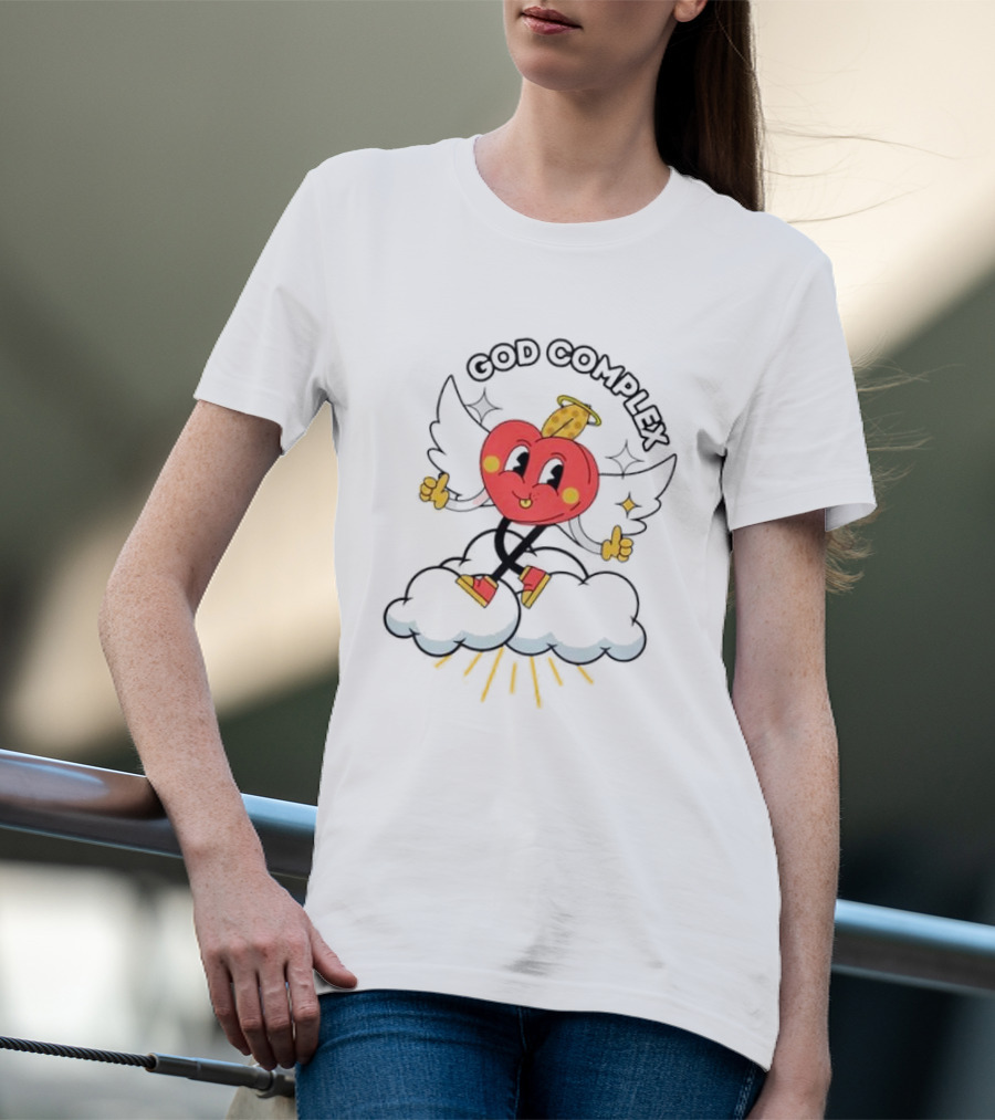 Heart With Angel Wings On Cloud God Complex T-Shirt