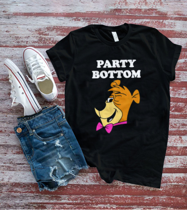 Yogi Bear Party Bottom Fun Cartoon Character With Pink Bow Tie T-Shirt