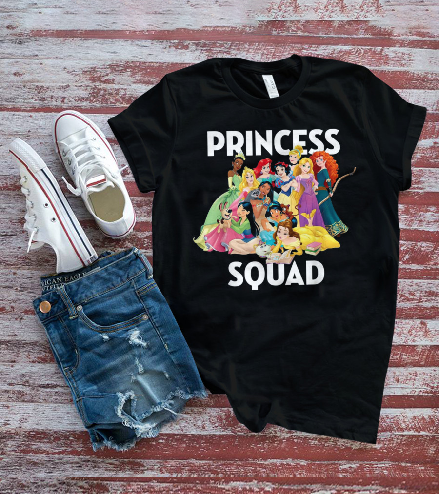 Disney Princess Squad Ensemble With Classic Animated Royal Characters T-Shirt