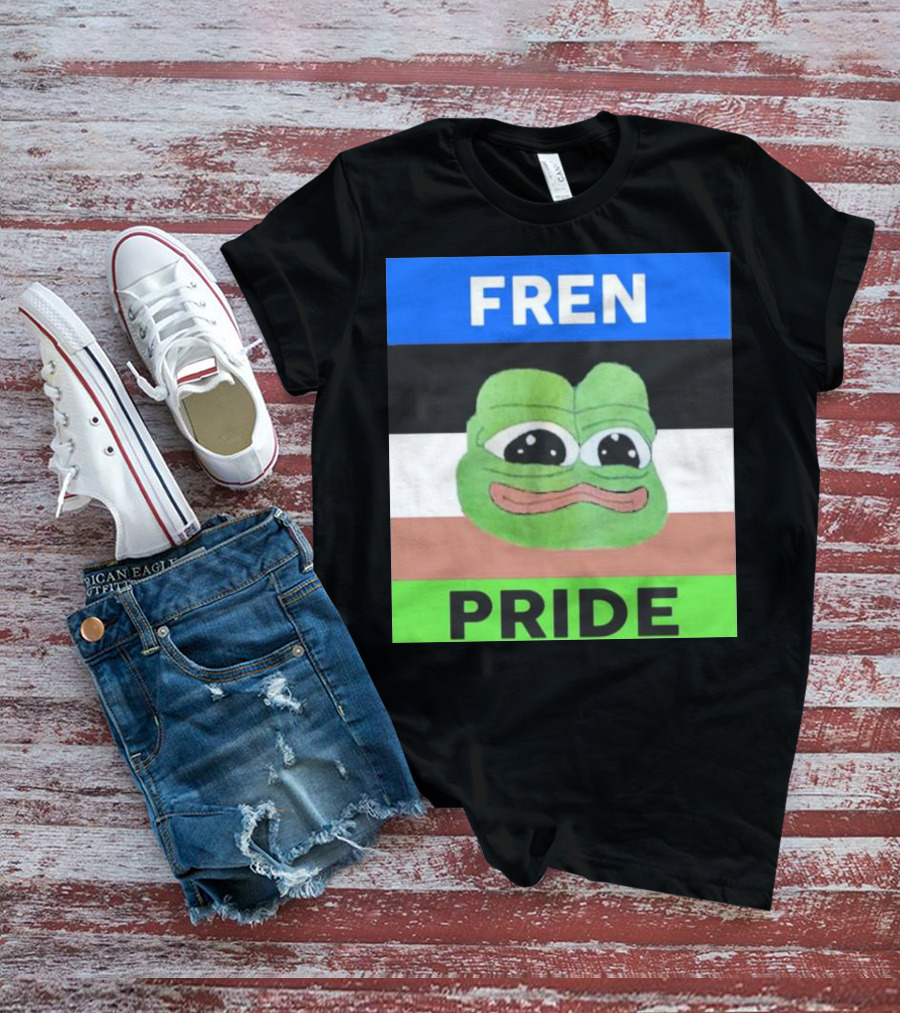 Fren Pride Frog Pepe Memetic Ally Flag Colors T-Shirt