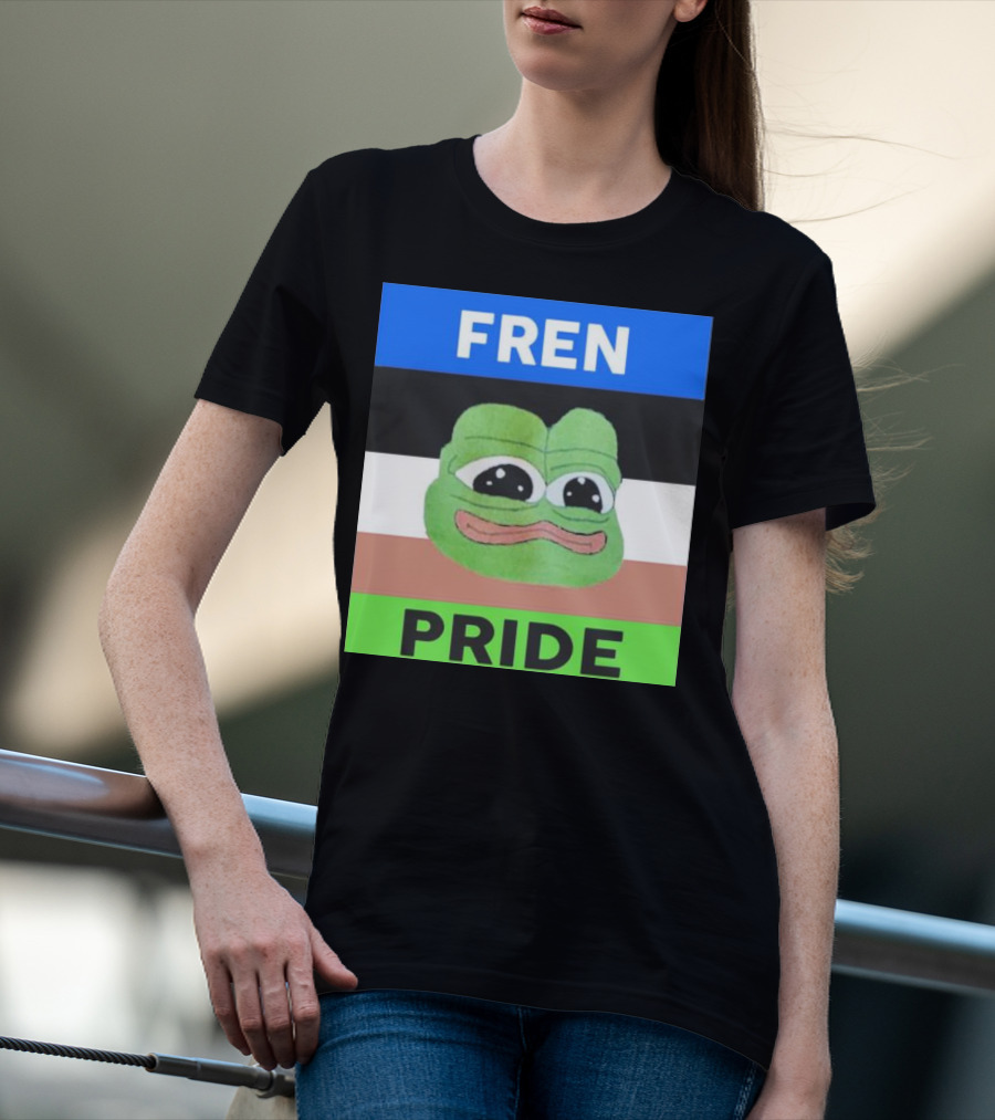 Fren Pride Frog Pepe Memetic Ally Flag Colors T-Shirt