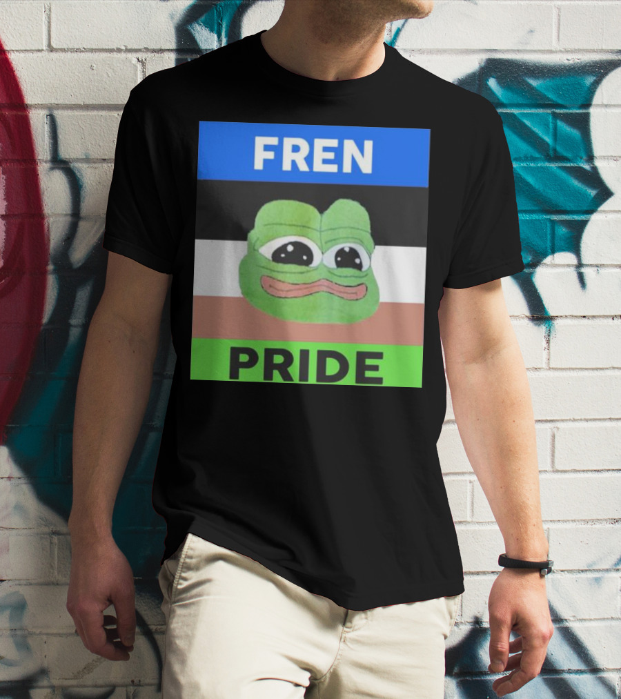 Fren Pride Frog Pepe Memetic Ally Flag Colors T-Shirt