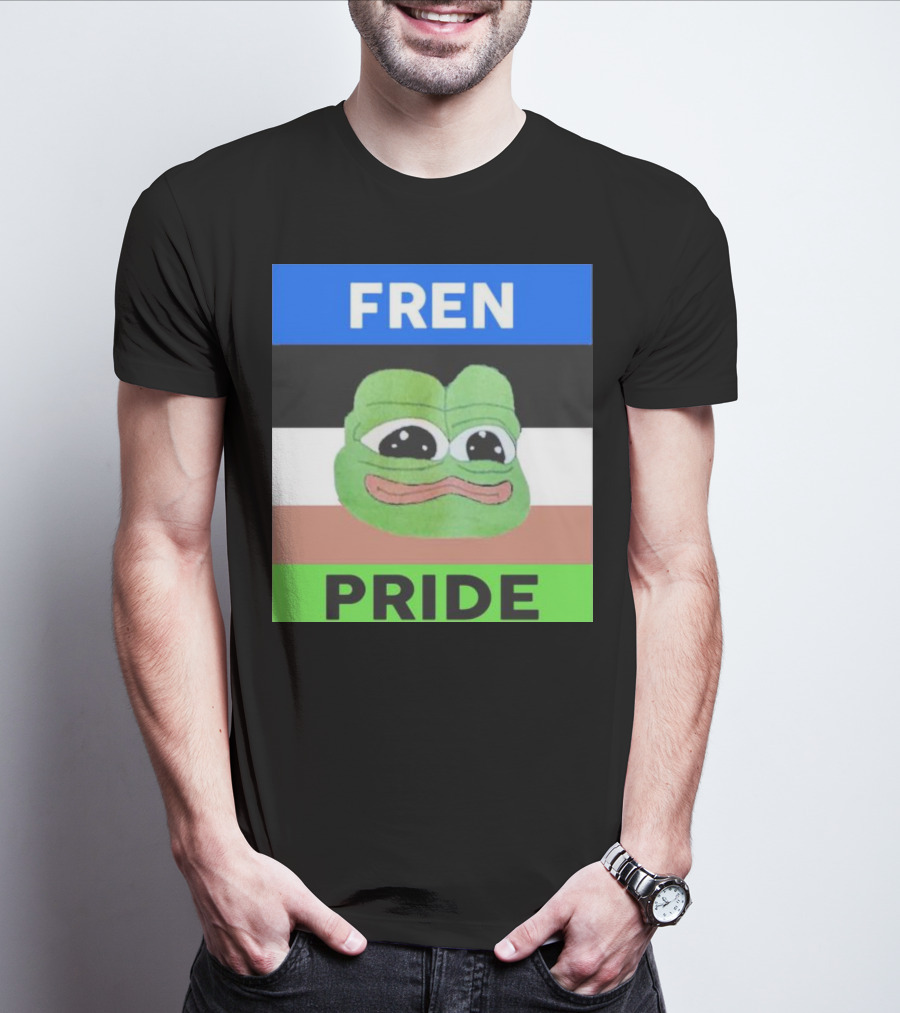 Fren Pride Frog Pepe Memetic Ally Flag Colors T-Shirt