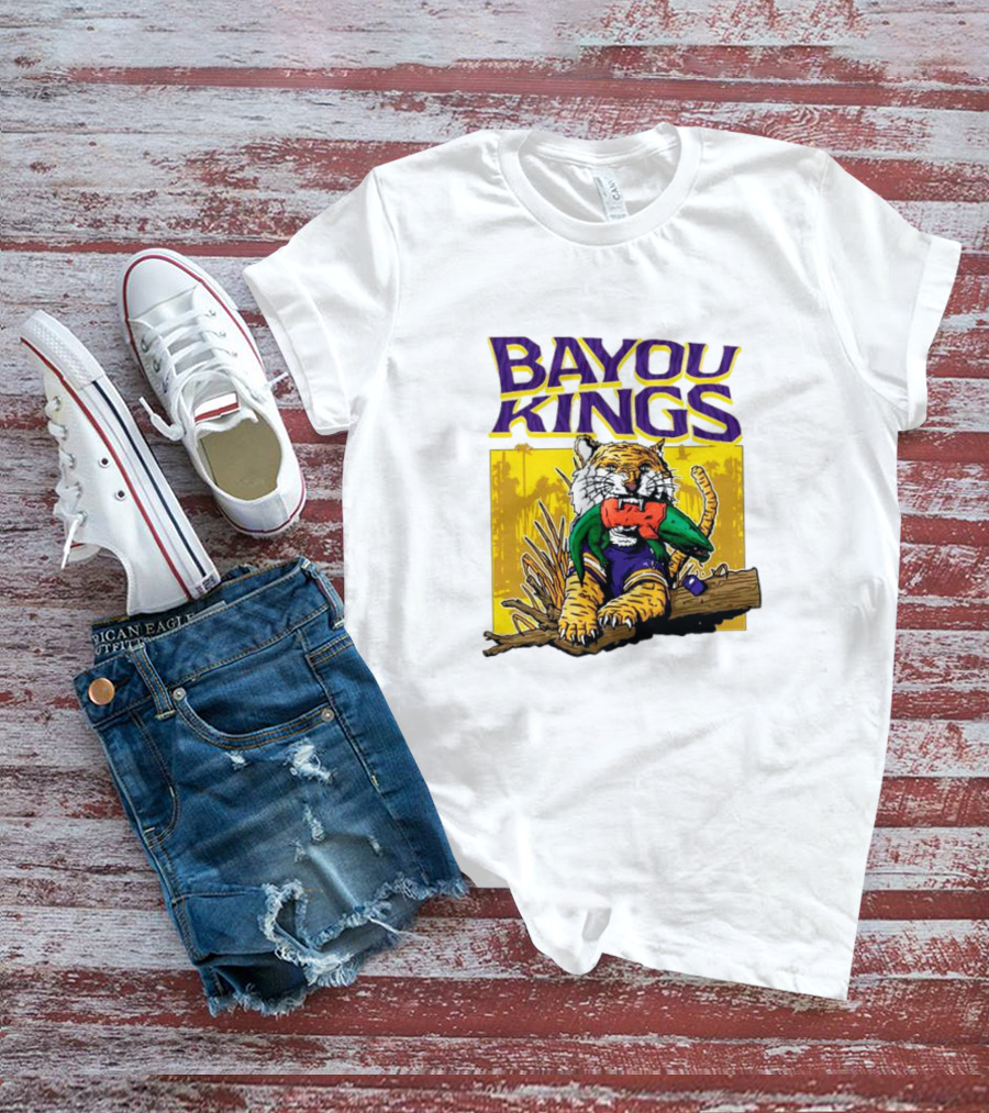 Bayou Kings LSU Tigers Vs. Florida Gators Tiger With Gator T-Shirt