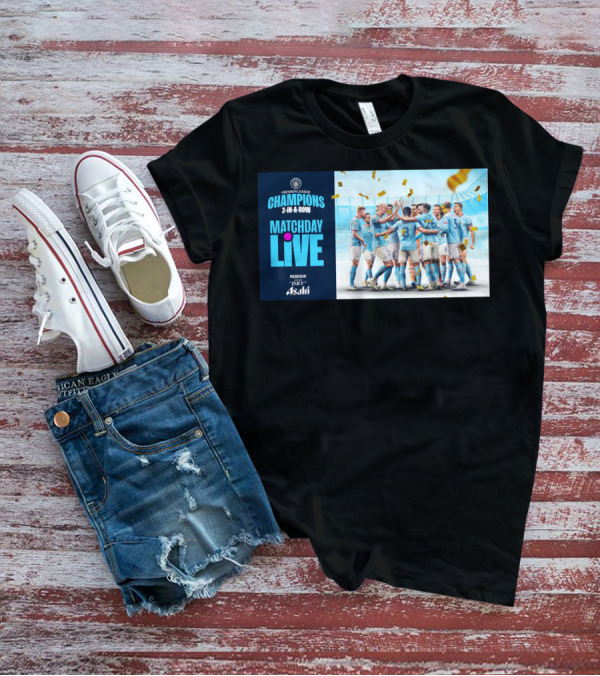 Premier League Champions Manchester City 3-In-A-Row Matchday Live Presented By Dry Asahi T-Shirt