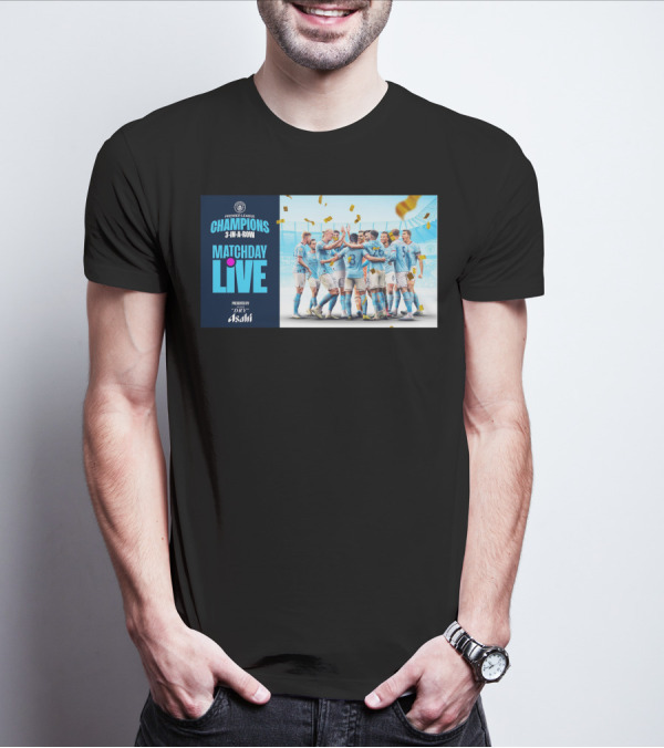 Premier League Champions Manchester City 3-In-A-Row Matchday Live Presented By Dry Asahi T-Shirt