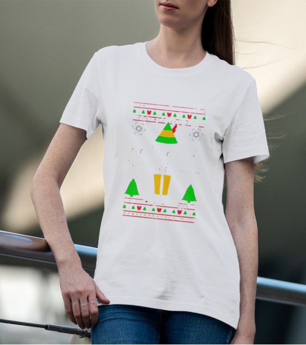 Son Of A Nutcracker Elf Christmas Snowflakes Trees Santa's Workshop T-Shirt