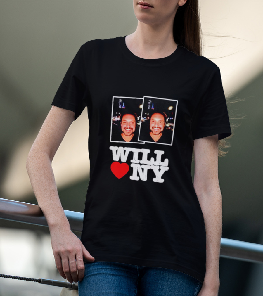 WILL ❤️ NY Double Photo Smiling Face T-Shirt