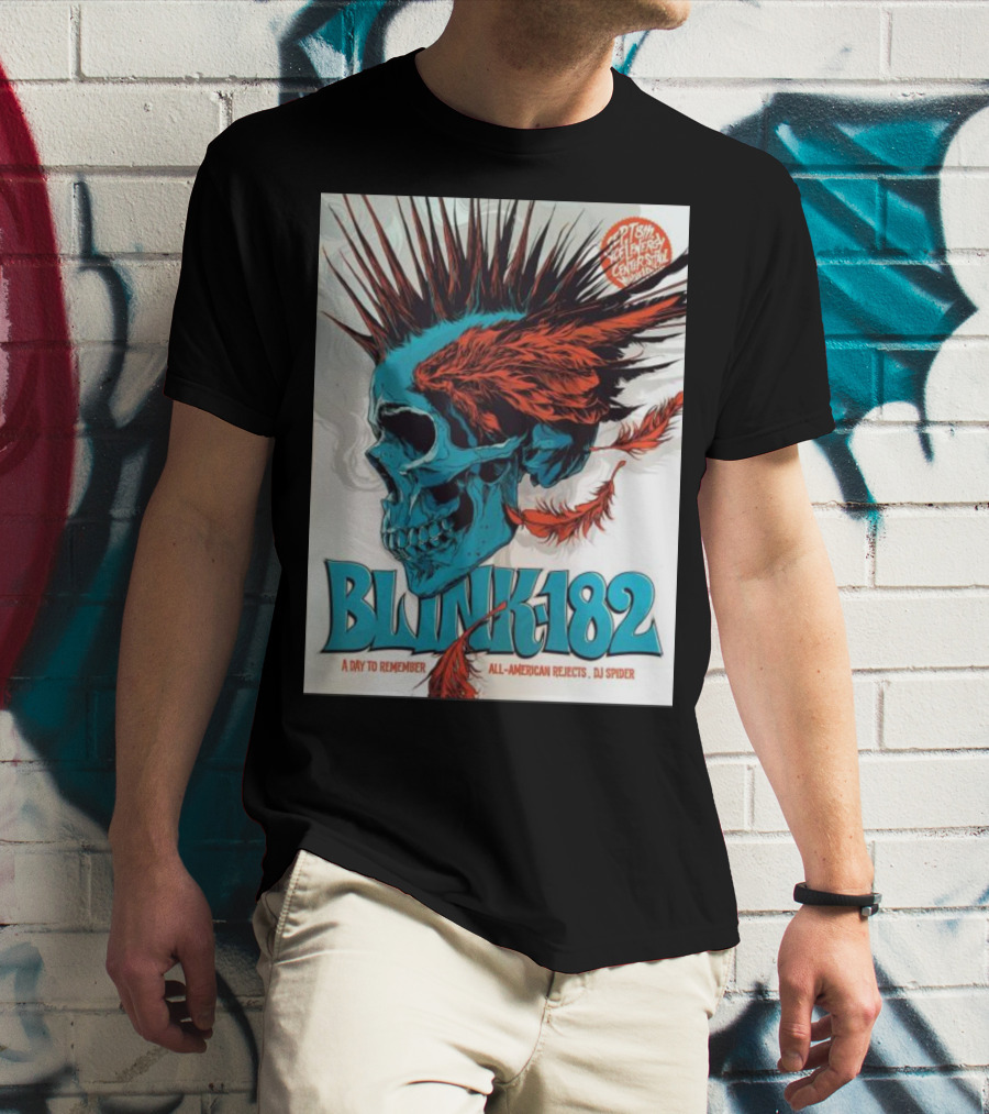 Blink 182 A Day To Remember All-American Rejects DJ Spider PTSM General Admission T-Shirt