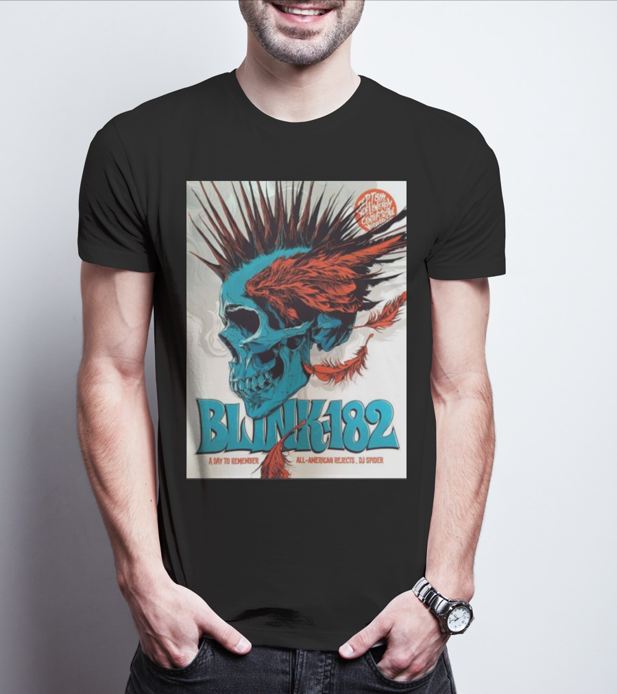 Blink 182 A Day To Remember All-American Rejects DJ Spider PTSM General Admission T-Shirt