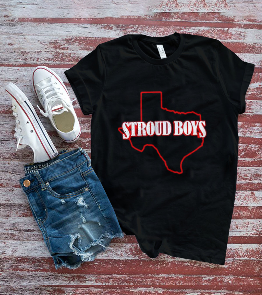 Stroud Boys Texas Outline In Red T-Shirt