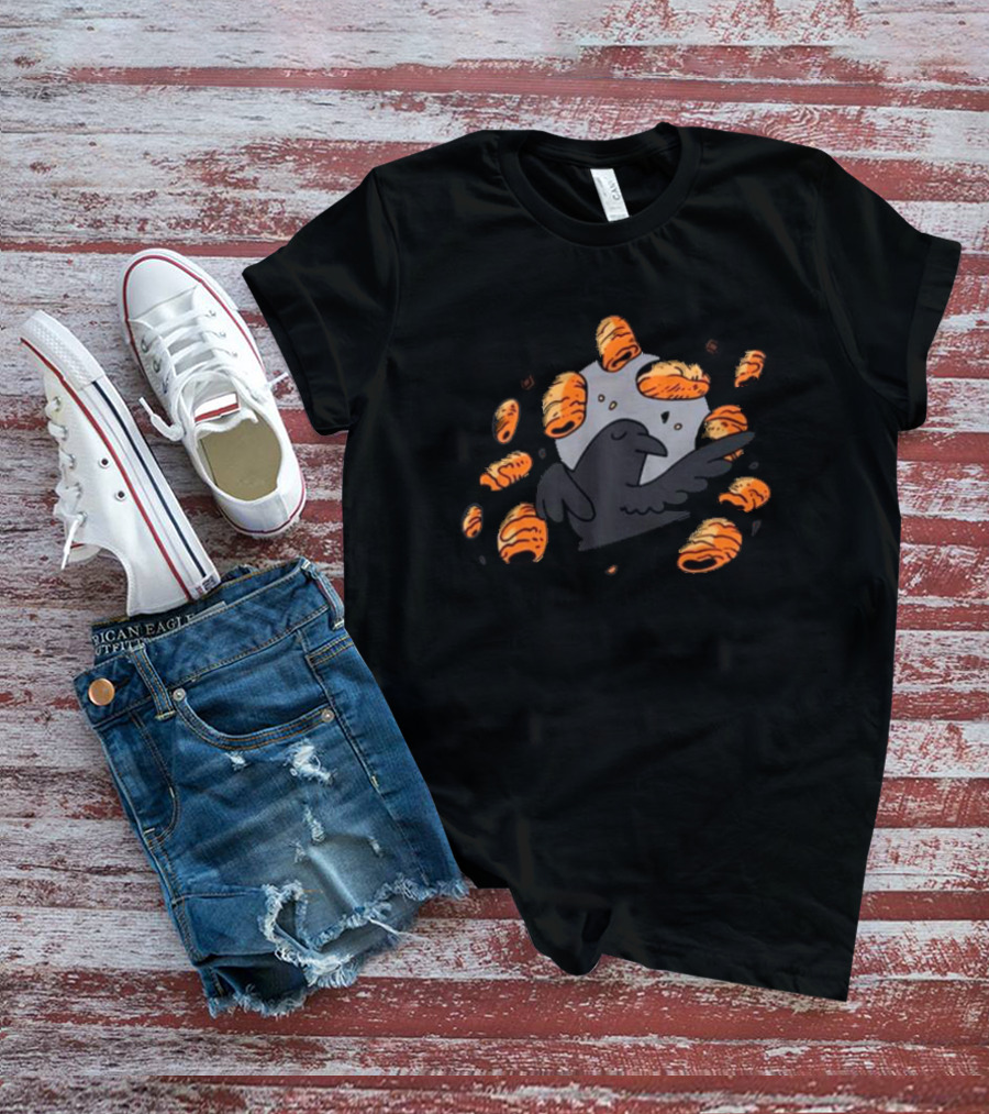 Crow Surrounded By Pain Au Chocolat T-Shirt