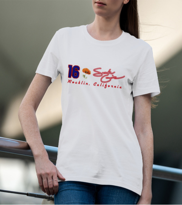 16 Sarah Giles Rocklin California Poppy Script T-Shirt