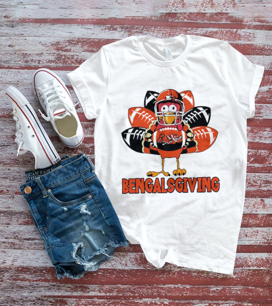 Bengalsgiving Cincinnati Bengals Thanksgiving Turkey Football T-Shirt