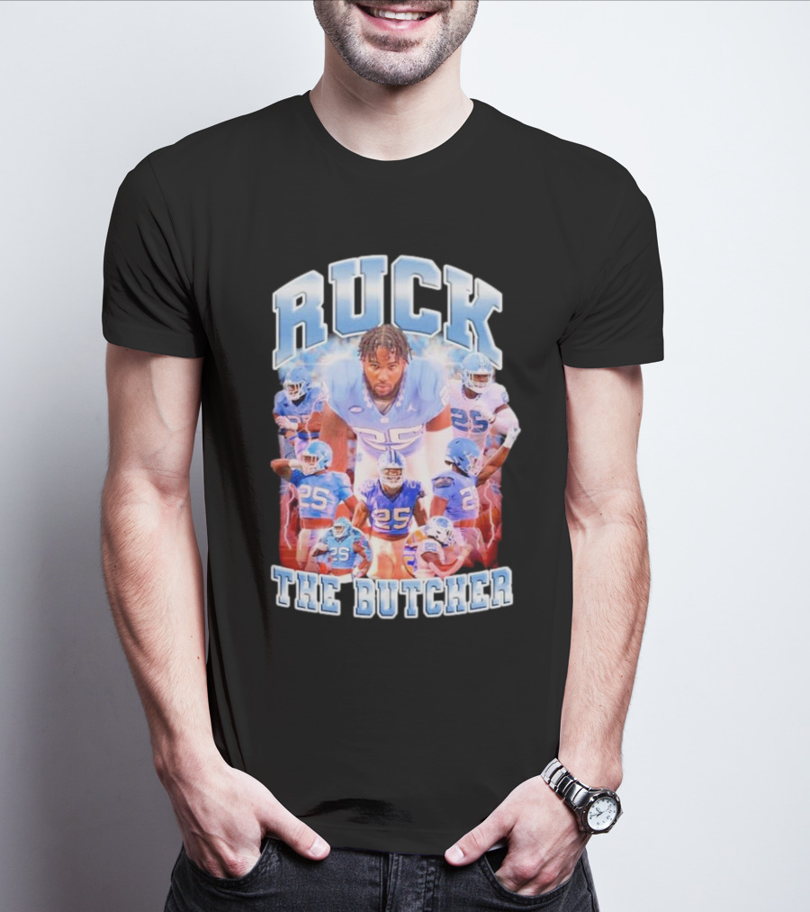 Ruck The Butcher UNC Football Kaimon Rucker Number 25 T-Shirt