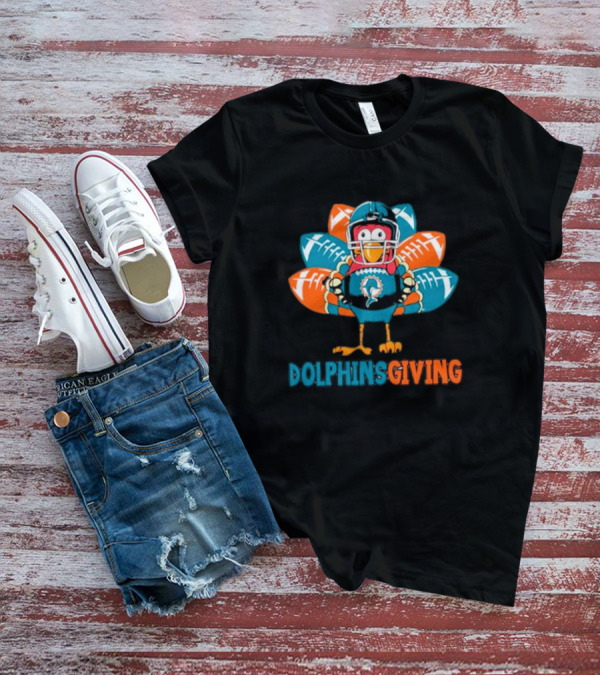 Dolphinsgiving Miami Dolphins Thanksgiving Turkey Football T-Shirt